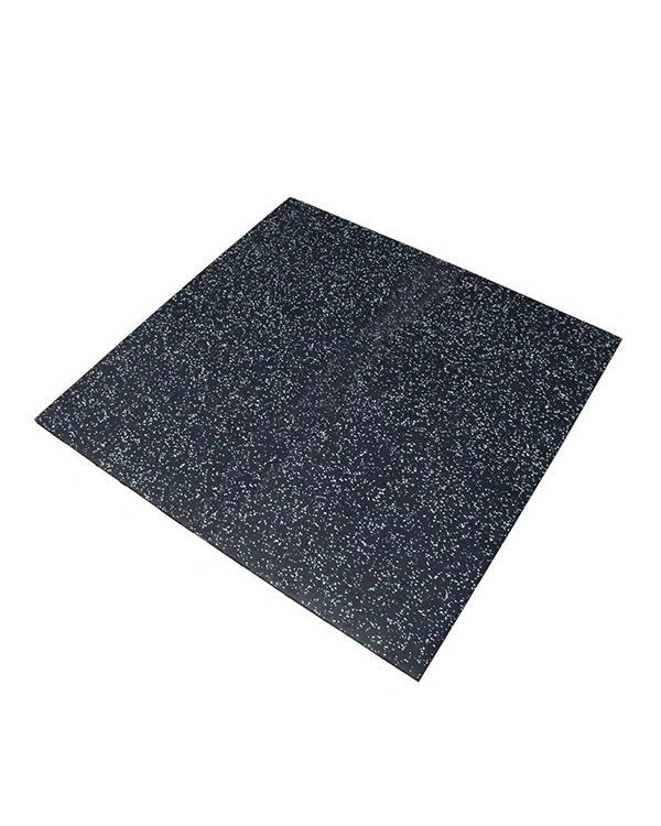 15mm EPDM Premium Black Rubber Tile (1m x 1m / Grey Fleck) - QVEC
