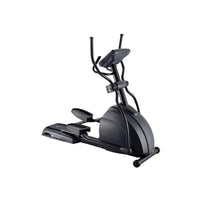 Black elliptical machine on a white background