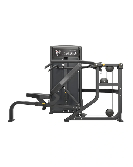 Gym Gear Pro Series Multi Press pin-loaded gym equipment with adjustable weights for strength training and muscle building.