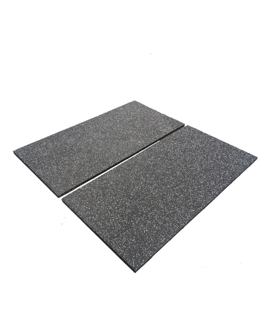 30mm Premium Black Rubber Tile (1m x 0.5m / Dark Grey Fleck) - QVEC